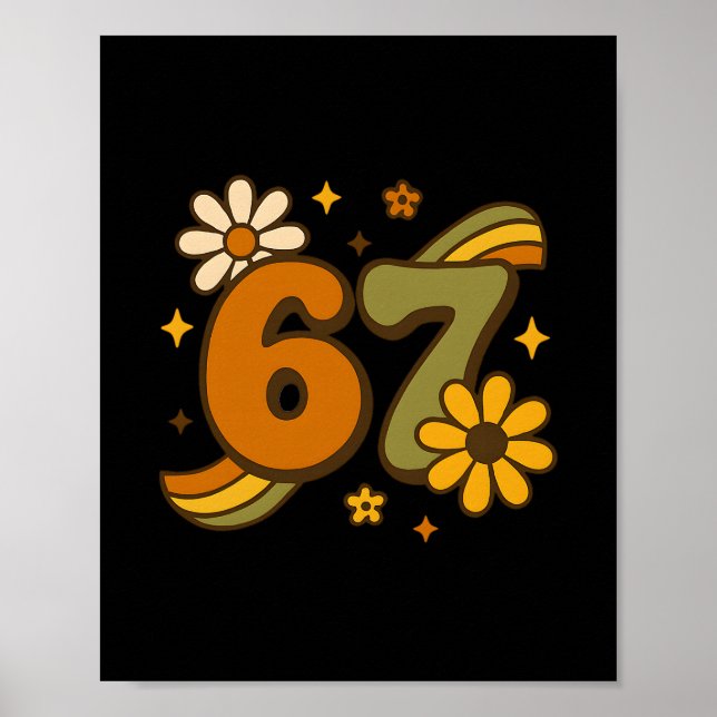 Affiche 67 Mème Automne Groovy Rétro 70 Six Sept Bohème (Devant)