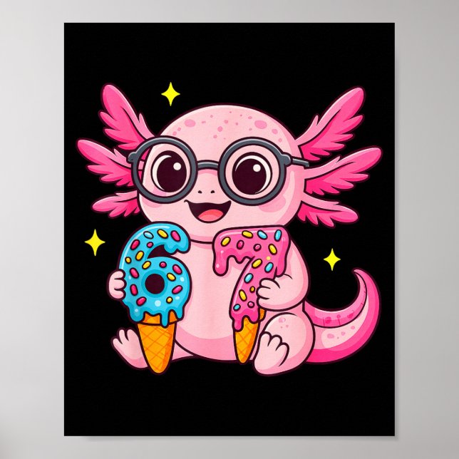 Affiche 67 Meme Axolotl Funny Six Seven Axolotl Lover For  (Devant)