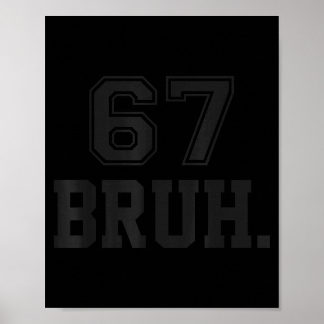 Affiche 67 Meme Bruh Funny Six Seven Gen Alpha Slang 6 7  (Devant)