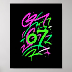 Affiche 67 Meme Caché Tendance Gen Z Alpha Six Sept 6 7