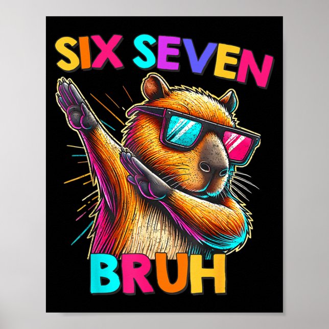 Affiche 67 Meme Capybara Six Seven Bruh Capybara Kids Boys (Devant)