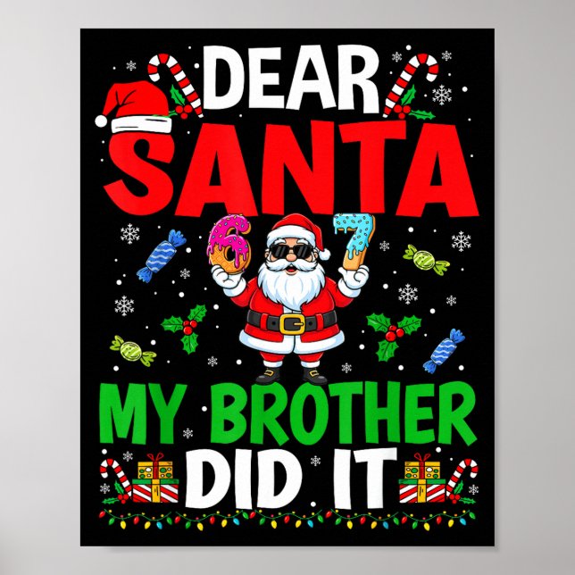 Affiche 67 Meme Cher Père Noël Mon Frère L'a Fait Drôle De (Devant)