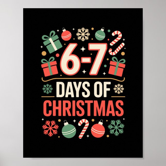 Affiche 67 Meme Christmas Holiday Funny Six Seven Gen Alph (Devant)