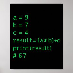 Affiche 67 Mème Code Python Résultat Humour Geek Six Sept 