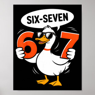 Affiche 67 Meme de canard drôle Six Sept Argot Gen Alpha C
