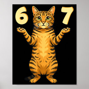 Affiche 67 Mème de chat Drôle Gen Alpha Argot Humour Pour