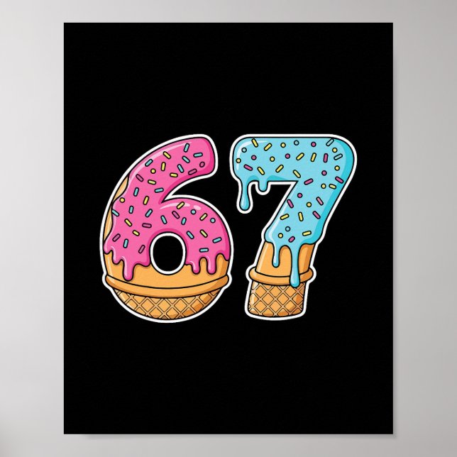 Affiche 67 Mème de goutte de glace Funny Six Seven Gen Alp (Devant)