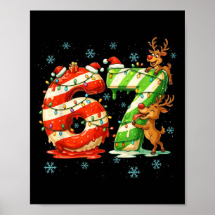 Affiche 67 Meme de Noël 6 7 Nombres Six Sept Génération Z 
