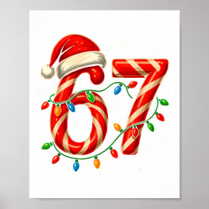 Affiche 67 Meme de Noël drôle Six Sept Xmas Lumières Bonbo