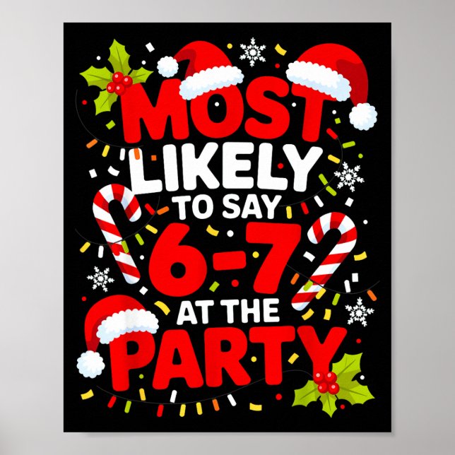 Affiche 67 Meme de Noël drôle très susceptible de dire 67  (Devant)