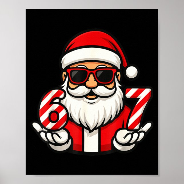 Affiche 67 Meme de Noël Six Santa drôle  (Devant)