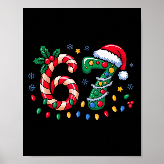 Affiche 67 Meme de Noël Six Sept Xmas Drôle Garçons Filles (Devant)