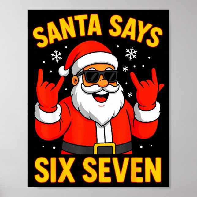 Affiche 67 Meme Drôle 6-7 Noël 2025 6 7 Santa Dit Si (Devant)