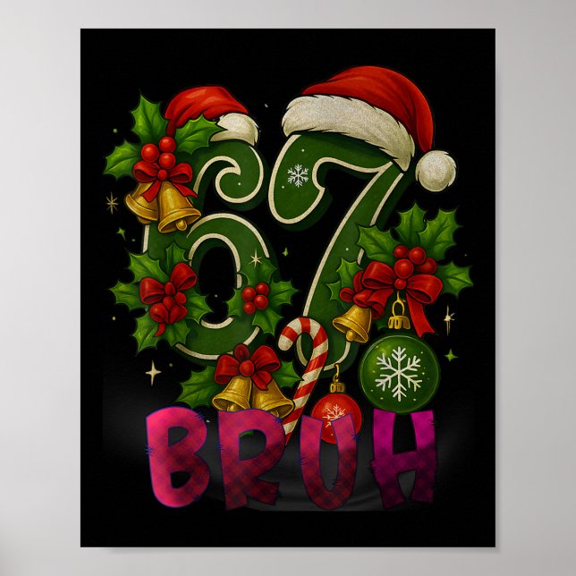 Affiche 67 Mème Drôle De Noël À Carreaux Rouges Xmas Pyjam (Devant)