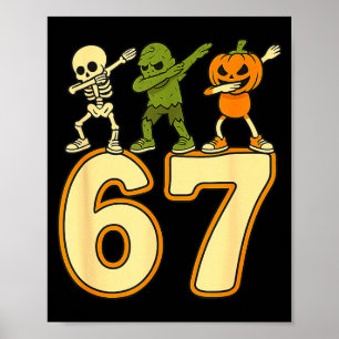 Affiche 67 Meme Drôle Halloween Nombres Six Sept Hommes Fe