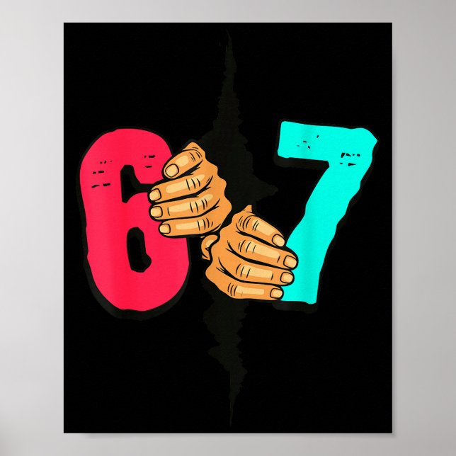 Affiche 67 Meme Drôle Six Sept Génération Alpha Argot Noël (Devant)