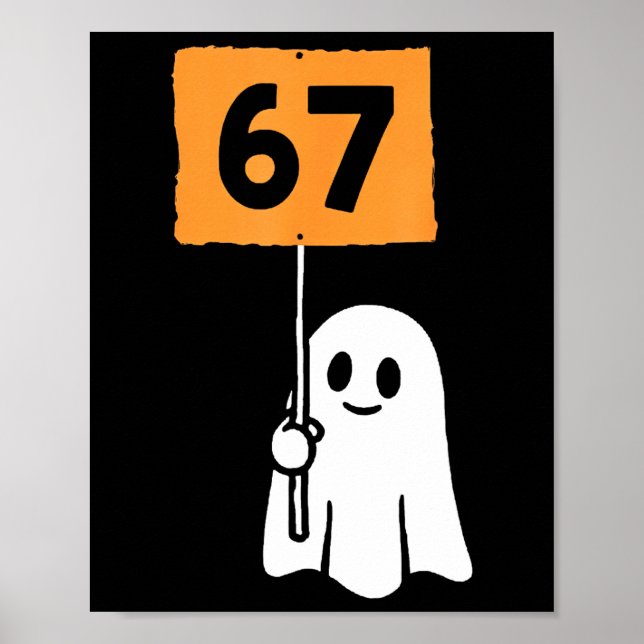 Affiche 67 Meme Drôle Six Sept Halloween  (Devant)
