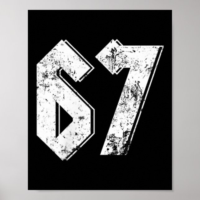 Affiche 67 Meme Drôle Six Sept Meme 6 7  (Devant)