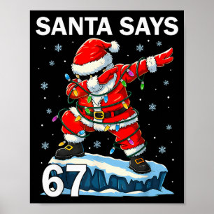 Affiche 67 Meme Drôle Six Sept Noël 6-7 Meme Santa 6