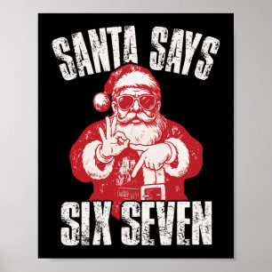 Affiche 67 Meme Drôle Six Sept Noël 6-7 Meme Santa 6