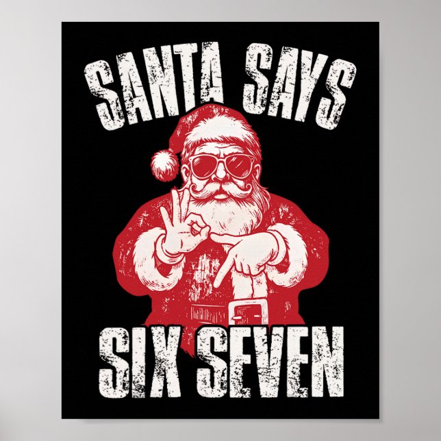 Affiche 67 Meme Drôle Six Sept Noël 6-7 Meme Santa 6 (Devant)
