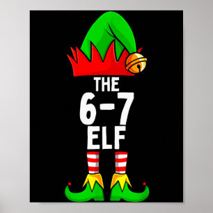 Affiche 67 Meme Elf Noël Famille assortie 6-7 Brainrot