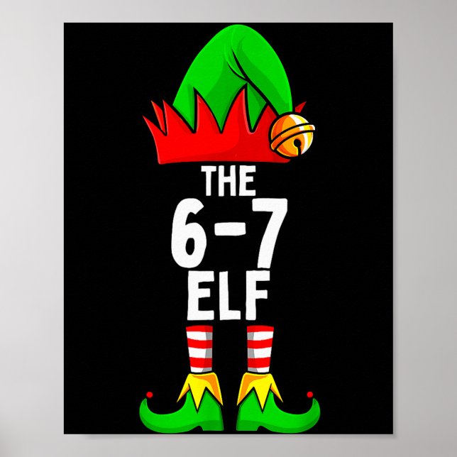 Affiche 67 Meme Elf Noël Famille assortie 6-7 Brainrot (Devant)
