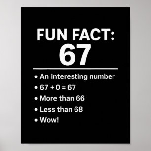 Affiche 67 Meme Faits Amusants - Six Sept Génération Alpha