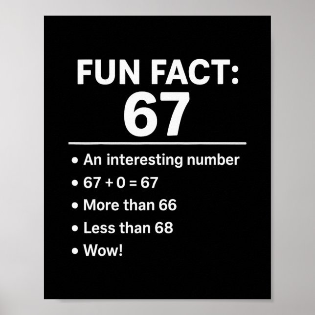 Affiche 67 Meme Faits Amusants - Six Sept Génération Alpha (Devant)