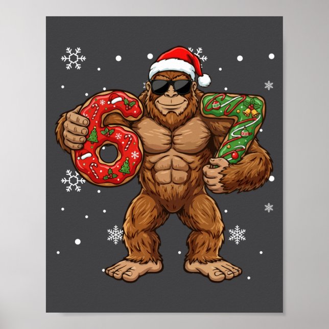 Affiche 67 Meme Funny Big Foot Six Seven Christmas Xmas Sa (Devant)