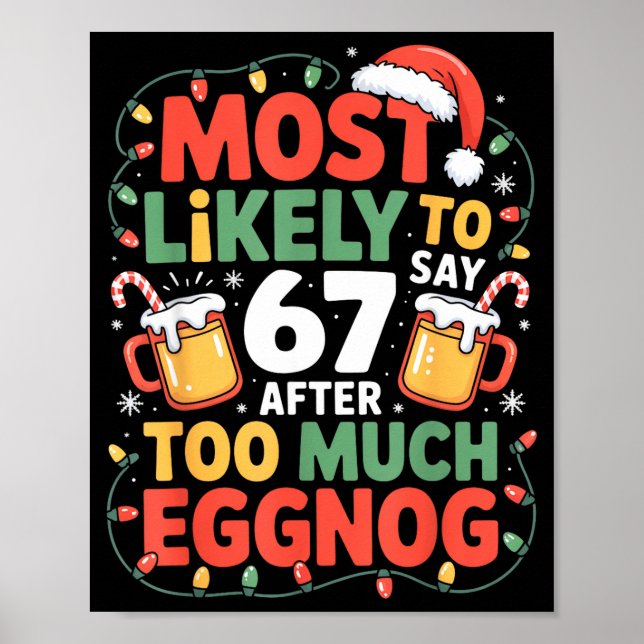 Affiche 67 Meme Funny Christmas Meme Design Most Likely To (Devant)