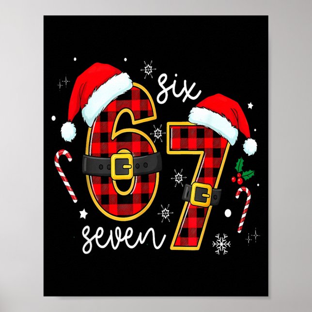 Affiche 67 Meme Funny Christmas Red Plaid Xmas Pajamas Sla (Devant)