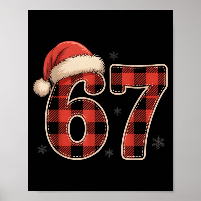 Affiche 67 Meme Funny Christmas Red Plaid Xmas Pajamas Sla (Devant)