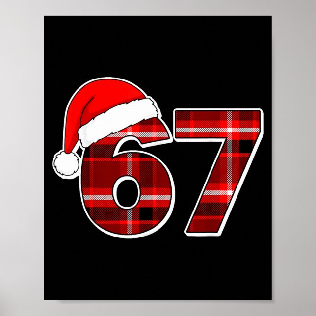 Affiche 67 Meme Funny Christmas Red Plaid Xmas Pajamas Sla (Devant)