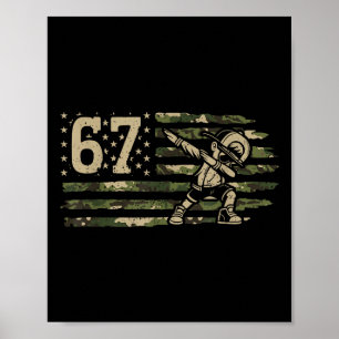 Affiche 67 Meme Garçon Dabbing Camo Usa Drapeau Américain