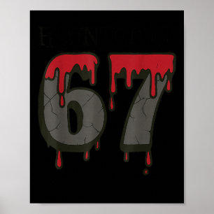 Affiche 67 Meme Halloween Hanté Soky - Six Seven Gen Alp