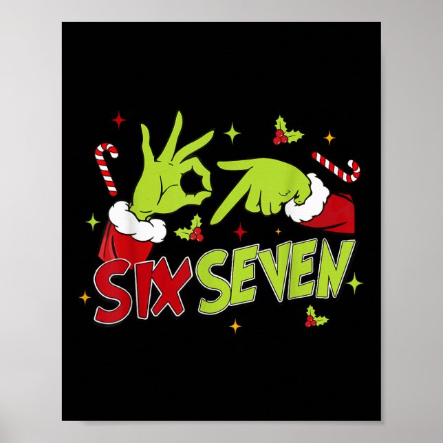 Affiche 67 Meme Humor 6-7 Funny Six Seven Christmas  (Devant)
