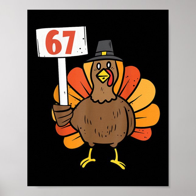 Affiche 67 Mème humour 6-7 Drôle Six Sept Thanksgiving Din (Devant)