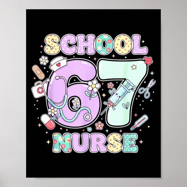 Affiche 67 Meme Infirmière scolaire drôle Six Seven Meme G (Devant)