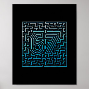 Affiche 67 Mème Labyrinthe Caché Gen Z Alpha 6 7