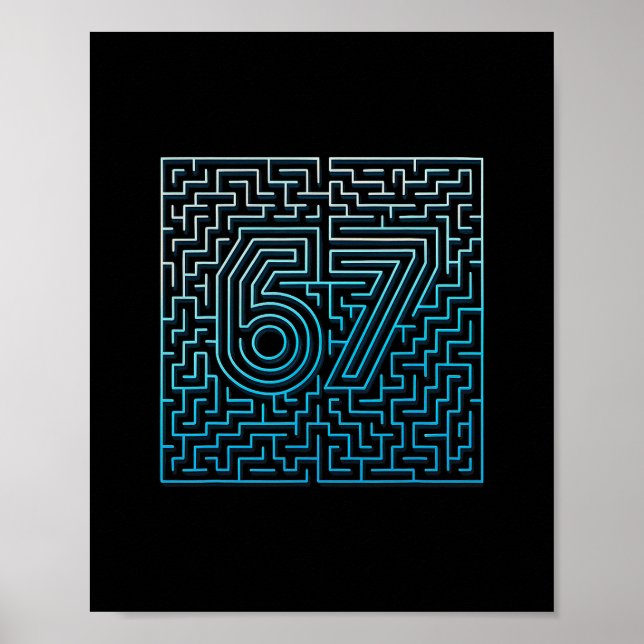Affiche 67 Mème Labyrinthe Caché Gen Z Alpha 6 7  (Devant)