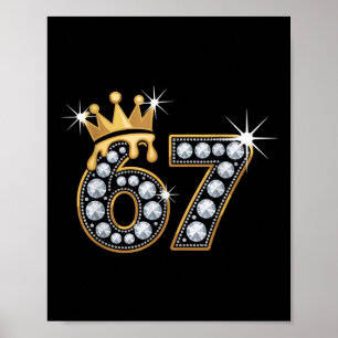 Affiche 67 Meme Luxe Couronne Dégoulinante Élégante Royale