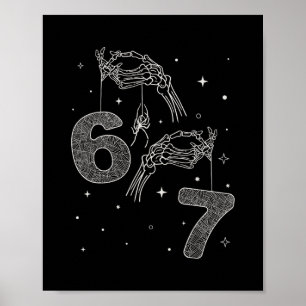 Affiche 67 Meme Main de squelette drôle Halloween Six Sept