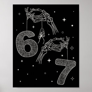 Affiche 67 Meme Main de squelette drôle Halloween Six Sept