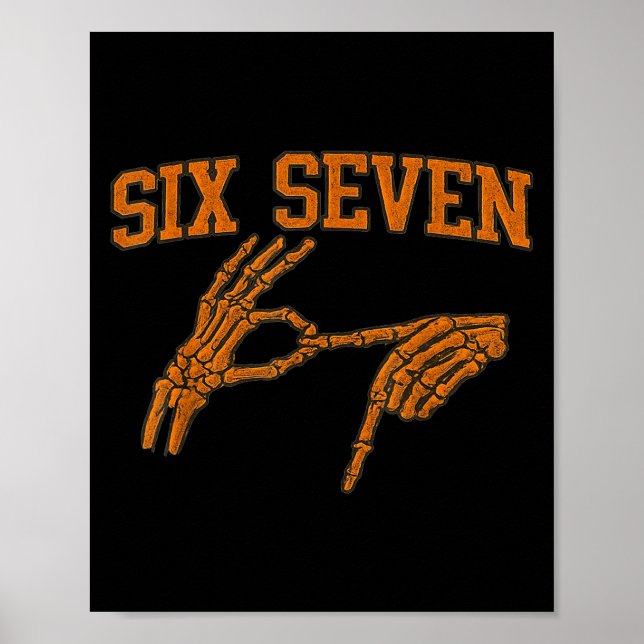 Affiche 67 Meme Main de squelette Halloween Ensorcelé 6 7  (Devant)
