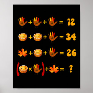 Affiche 67 Meme Math Thanksgiving Casse-tête logique