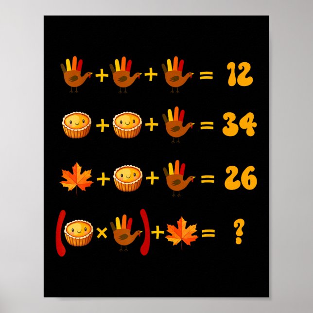 Affiche 67 Meme Math Thanksgiving Casse-tête logique  (Devant)