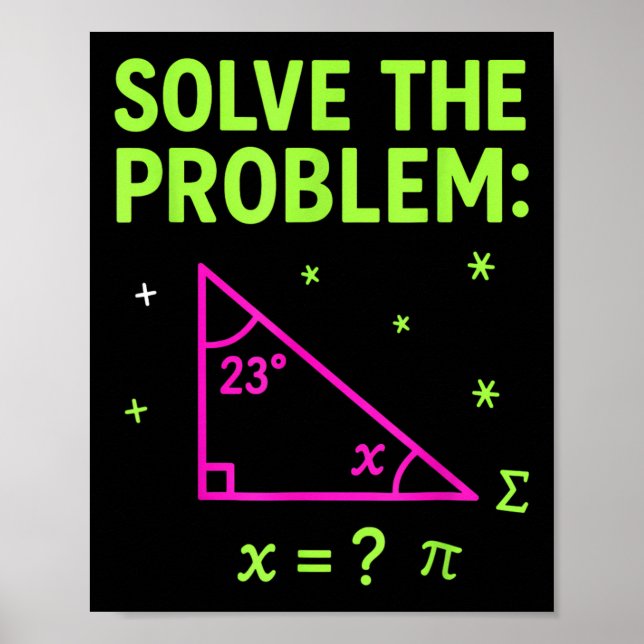 Affiche 67 mème mathématique résoudre le problème drôle en (Devant)