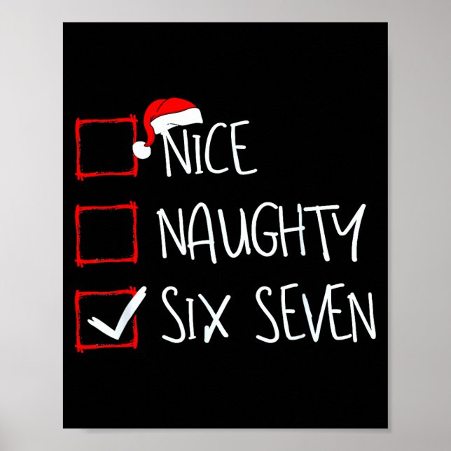 Affiche 67 Meme Nice Naughty Six Seven Gen Alpha Funny Chr (Devant)