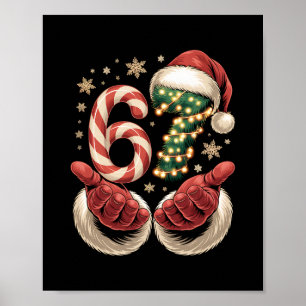 Affiche 67 Meme Noël Drôle 6 7 Langue Gen Alpha Père Noël